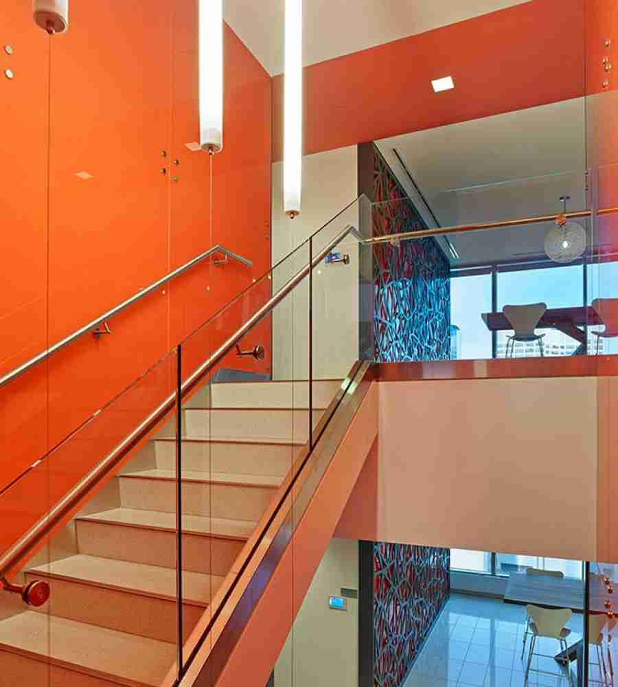 Glass Wall Cladding Stairs